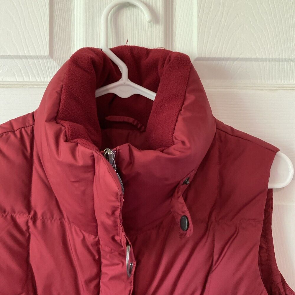 Eddie Bauer Goose Down Vest Size XS Red Zip Buttons Straps Pockets 700 Fill - Picture 2 of 12